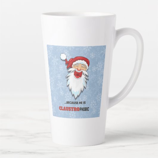 Schneeflocken vom Weihnachtsmann witziger Witz Milchtasse (Rechts)