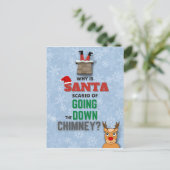 Schneeflocken vom Weihnachtsmann witziger Witz Postkarte (Stehend Vorderseite)