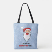 Schneeflocken vom Weihnachtsmann witziger Witz Tasche (Rückseite)