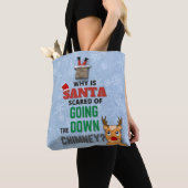 Schneeflocken vom Weihnachtsmann witziger Witz Tasche (Von Nahem)