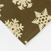 Schneeflocken von Ikat - Beige und Schokolade Brow Fleecedecke (Ecke)