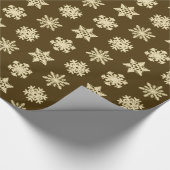 Schneeflocken von Ikat - Beige und Schokolade Brow Geschenkpapier (Ecke)