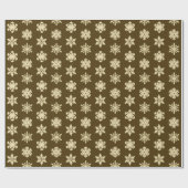 Schneeflocken von Ikat - Beige und Schokolade Brow Geschenkpapier (Flach)