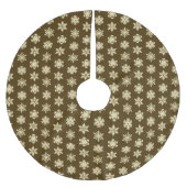 Schneeflocken von Ikat - Beige und Schokolade Brow Polyester Weihnachtsbaumdecke (Vorderseite)