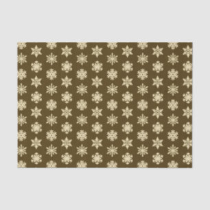 Schneeflocken von Ikat - Beige und Schokolade Brow Seidenpapier