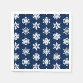 Schneeflocken von Ikat - Weiß und Dunkelblau Serviette (Vorderseite)