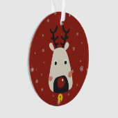 Schneeflocken von Rentieren mit Weihnachten und Ro Ornament (Vorderseite)