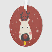 Schneeflocken von Rentieren mit Weihnachten und Ro Ornament (Vorderseite)