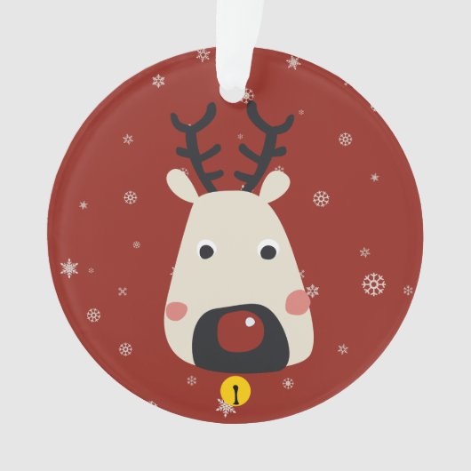 Schneeflocken von Rentieren mit Weihnachten und Ro Ornament (Vorderseite)