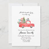 Schneeflocken von Roten LKW Weihnachtsgebäck Einladung (Vorderseite)