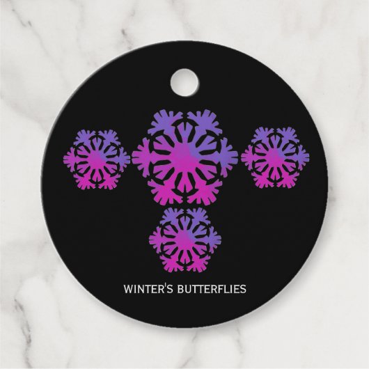 Schneeflocken von Winter's Butterflies Geschenkanhänger (Vorderseite)
