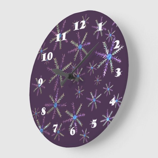 Schneeflocken Wall Clock Große Wanduhr (Winkel)