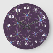 Schneeflocken Wall Clock Große Wanduhr (Vorderseite)