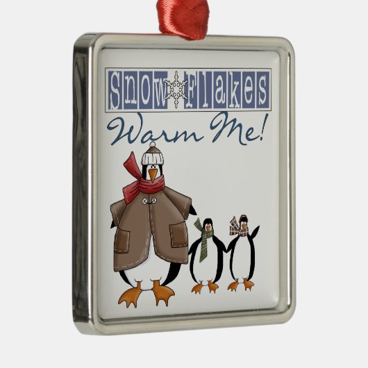 Schneeflocken Warm Me Pinguin Keepake Ornament (Rechts)