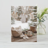 Schneeflocken | Warmes Kakao Einladung (Stehend Vorderseite)