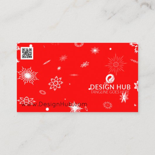 Schneeflocken Weihnachten berufliche Visitenkarte (Rückseite)