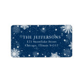Schneeflocken Weihnachten / Feiertage Rücksendeadr Adressaufkleber (Vorne)