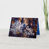 Schneeflocken-Weihnachten geklappt Feiertagskarte (Vorderseite)