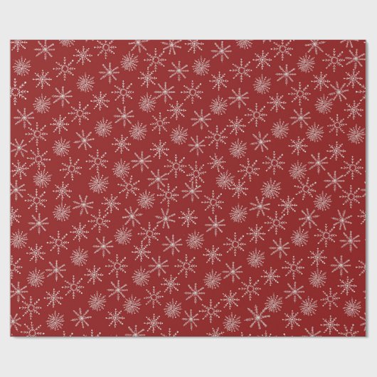 Schneeflocken Weihnachten Geschenkpapier (Flach)