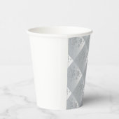 Schneeflocken Weihnachten in Grau und Weiß* Pappbecher (Rechts)