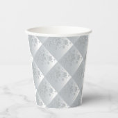 Schneeflocken Weihnachten in Grau und Weiß* Pappbecher (Vorderseite)