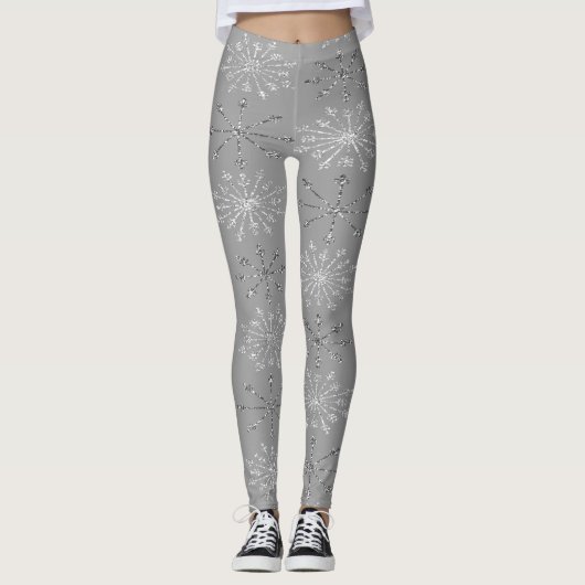 Schneeflocken, Weihnachten Leggings (Vorderseite)