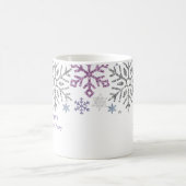Schneeflocken Weihnachten Lila Silber Kaffeetasse (Mittel)