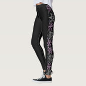 Schneeflocken Weihnachten Lila Silber Leggings (Links)