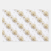 Schneeflocken Weihnachten nahtloses Muster weißes  Geschenkpapier Set (Vorderseite 2)