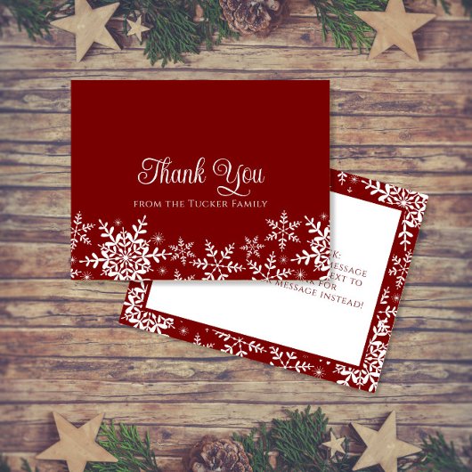 Schneeflocken Weihnachten oder Winter Rot Danke Ka