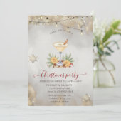 Schneeflocken, Weihnachten Pine Tree Lights Compan Einladung (Stehend Vorderseite)