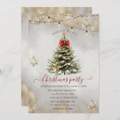 Schneeflocken, Weihnachten Pine Tree Lights Compan Einladung (Vorne/Hinten)