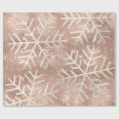 Schneeflocken Weihnachten Rose Park Glitzer Geschenkpapier (Flach)