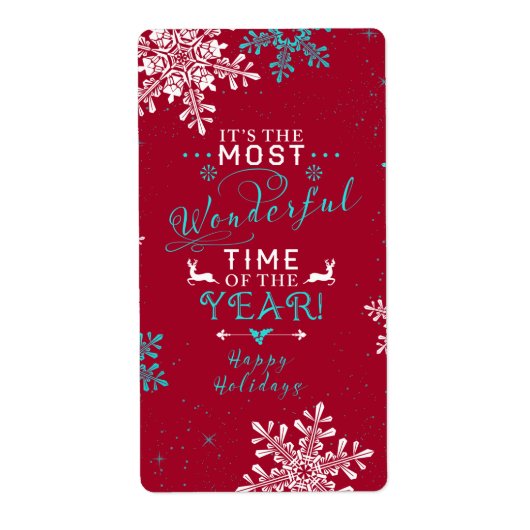 Schneeflocken Weihnachten Rot Türkis Wunderbare Ze (Vorne)