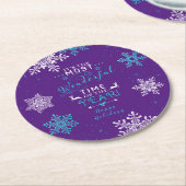 Schneeflocken Weihnachten Weihnachten Weihnachten Runder Pappuntersetzer (Angewinkelt)