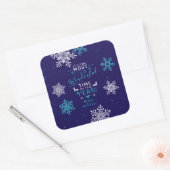 Schneeflocken Weihnachten Weihnachten Weihnachtsna Quadratischer Aufkleber (Umschlag)