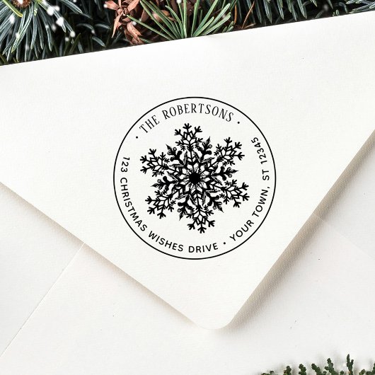 Schneeflocken-Weihnachts-Adresse Gummistempel