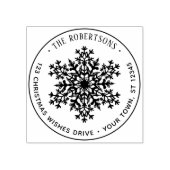 Schneeflocken-Weihnachts-Adresse Gummistempel (Prägung)