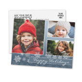 Schneeflocken Weihnachts-Foto - Blaue Schneeflocke Feiertagspostkarte