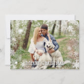 Schneeflocken Weihnachts-Foto Feiertagskarte (Vorderseite)