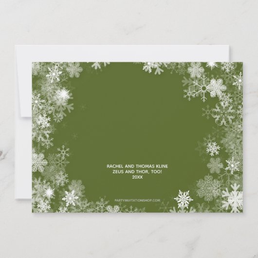 Schneeflocken Weihnachts-Foto Feiertagskarte (Rückseite)