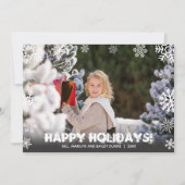 Schneeflocken Weihnachts-Foto Feiertagskarte (Vorderseite)