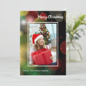 Schneeflocken Weihnachts-Foto Feiertagskarte (Stehend Vorderseite)