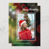 Schneeflocken Weihnachts-Foto Feiertagskarte (Vorne/Hinten)