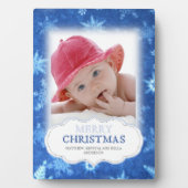Schneeflocken Weihnachts-Foto Plaque Fotoplatte (Vorderseite)