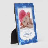 Schneeflocken Weihnachts-Foto Plaque Fotoplatte (Seite)