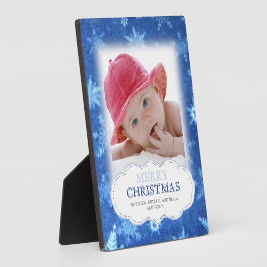 Schneeflocken Weihnachts-Foto Plaque Fotoplatte (Seite)