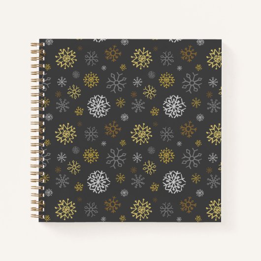 Schneeflocken Weihnachts Muster Spiral Notebook Notizblock (Vorderseite)