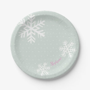 Schneeflocken Weihnachts-Papierplatten Pappteller