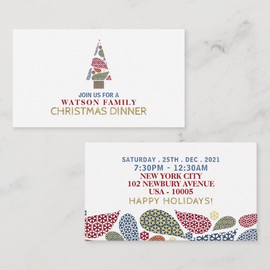 Schneeflocken, Weihnachts-Party Einladung (Vorne/Hinten)